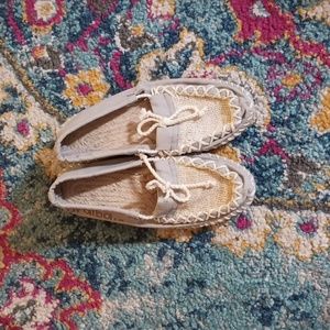 Oralba Etsy Burlap Canvas Espadrille Boat Shoes Gray NWOT 37 7